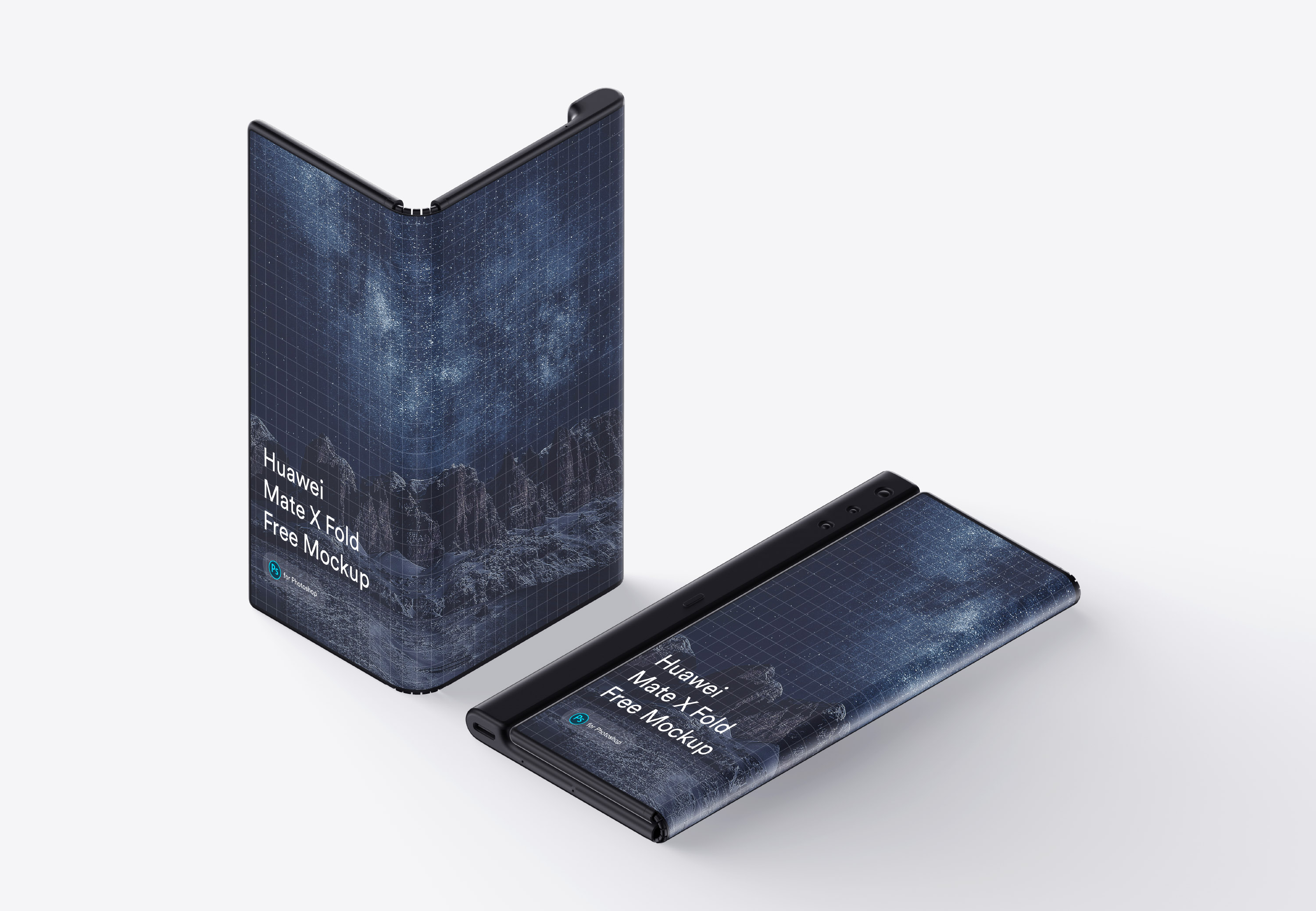 Free Huawei Mate X Phone (Fold) Mockup