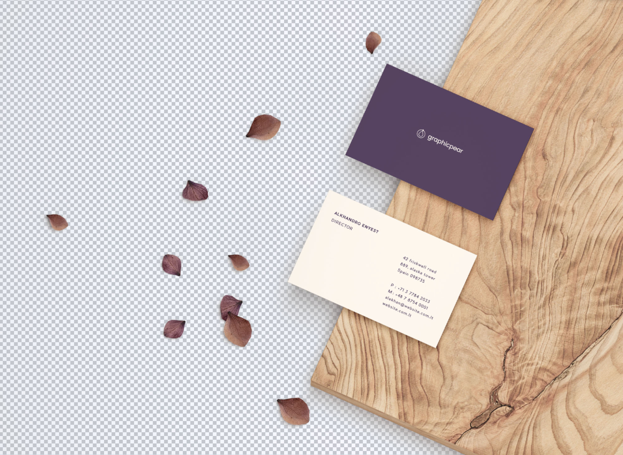 Business Card Mockup - Transparent