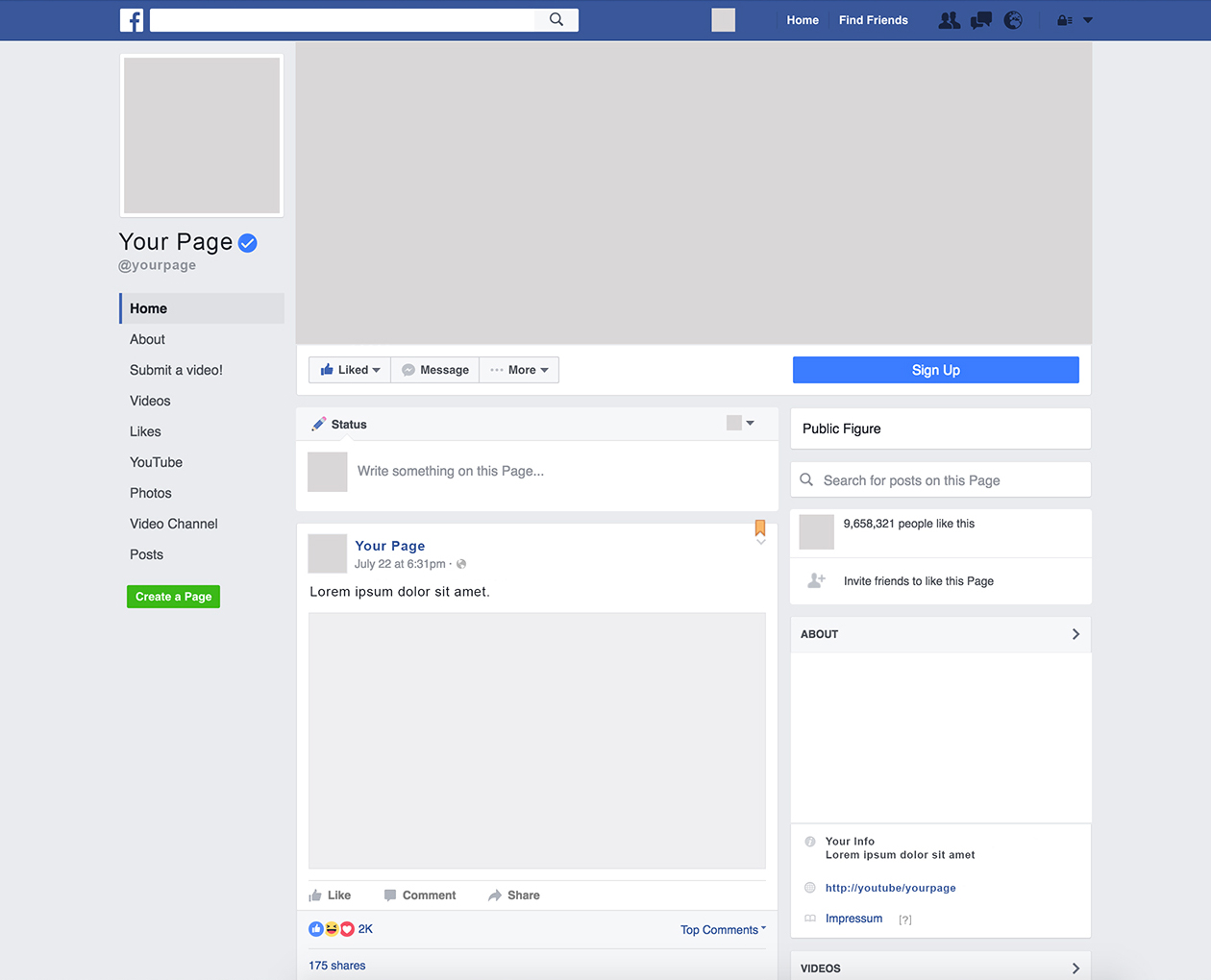 Facebook Page Mockup