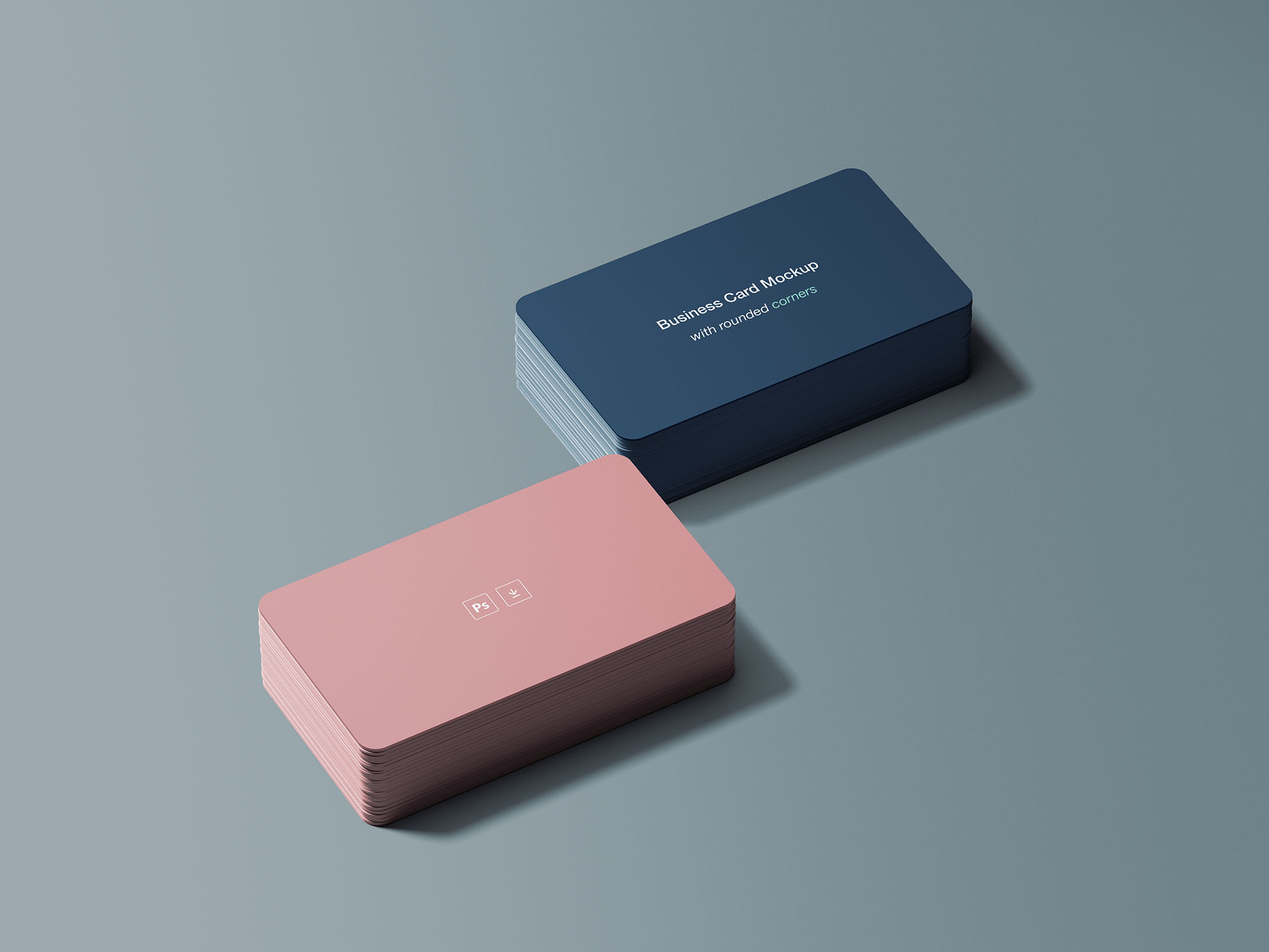 Round Corners Business Card Mockup