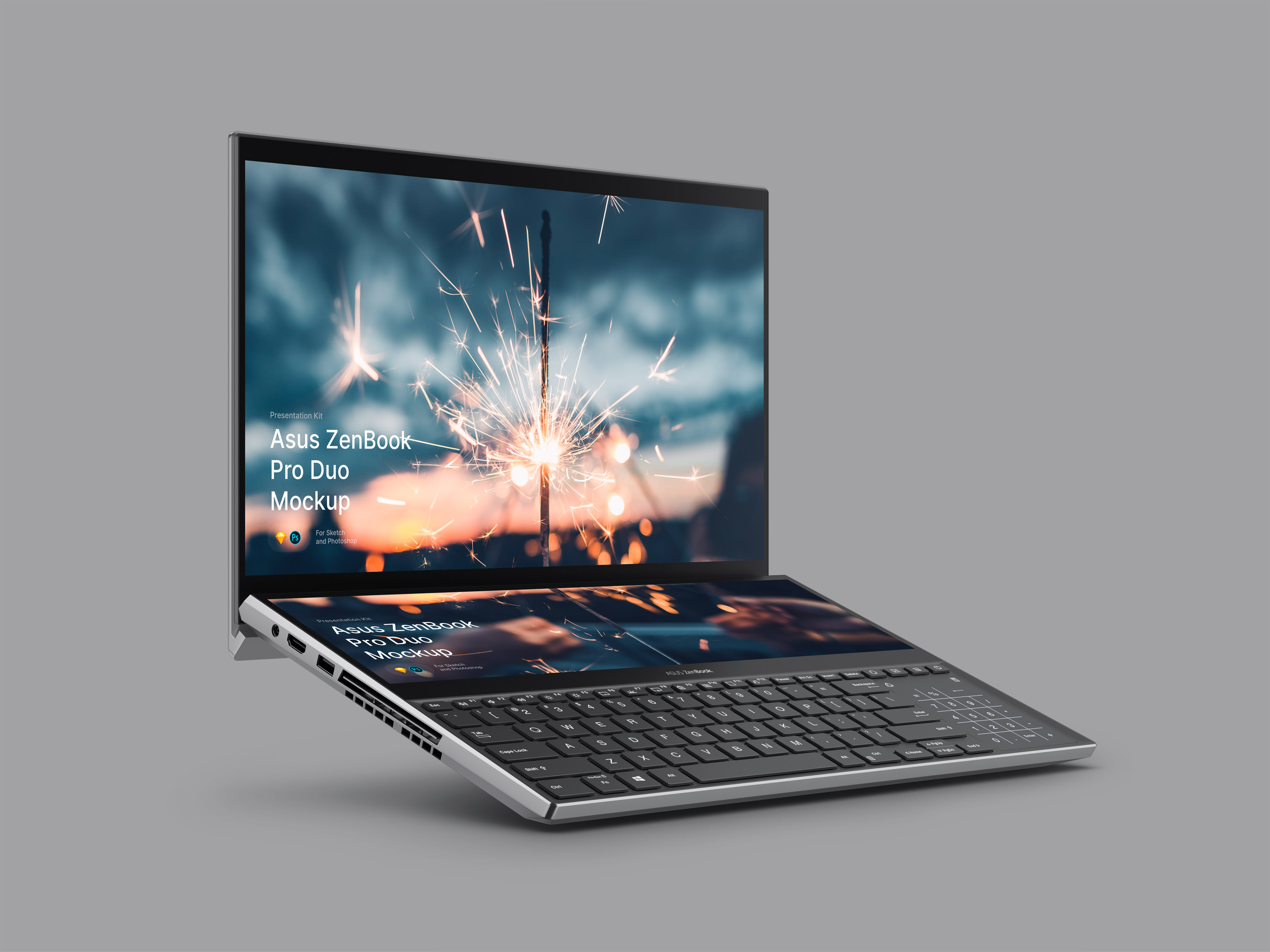 Free ZenBook Pro Duo Mockup