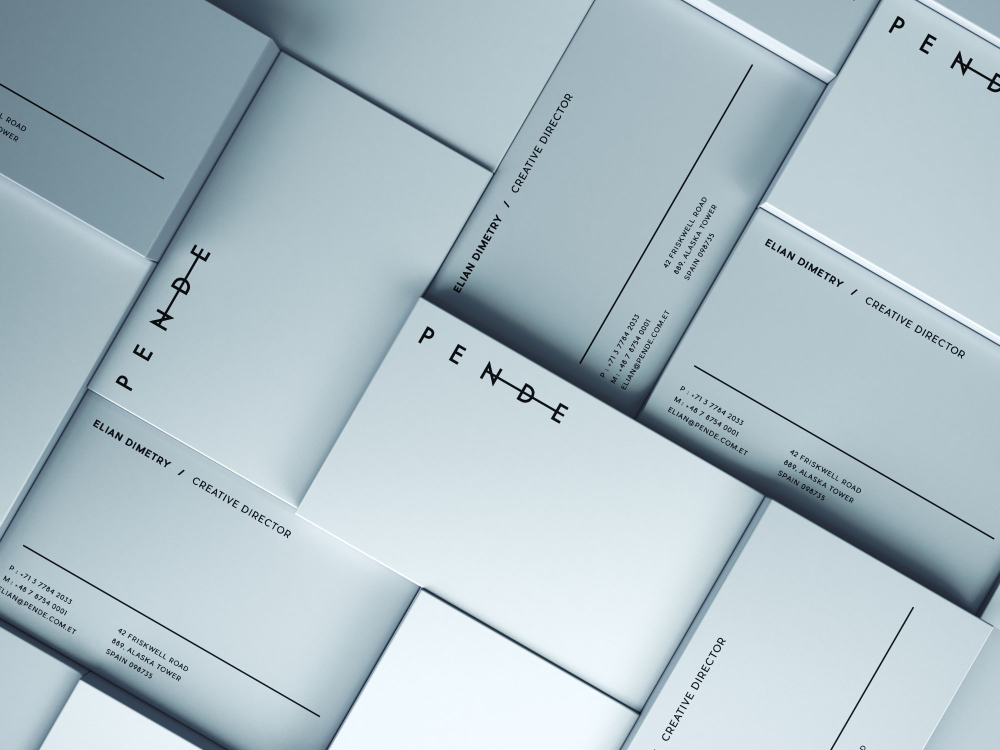 Business Card Mockup - Blue