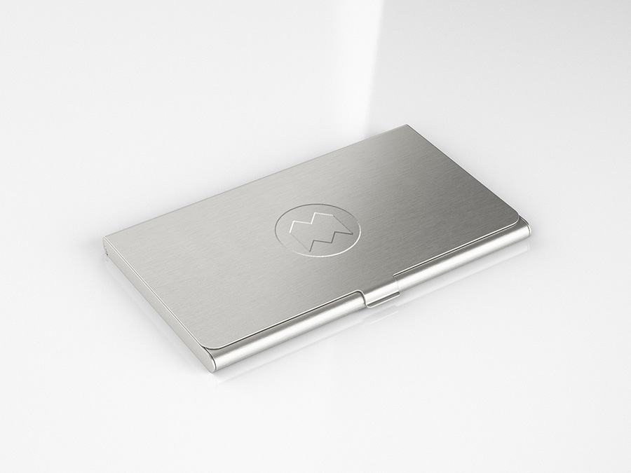 Free business card holder mockup