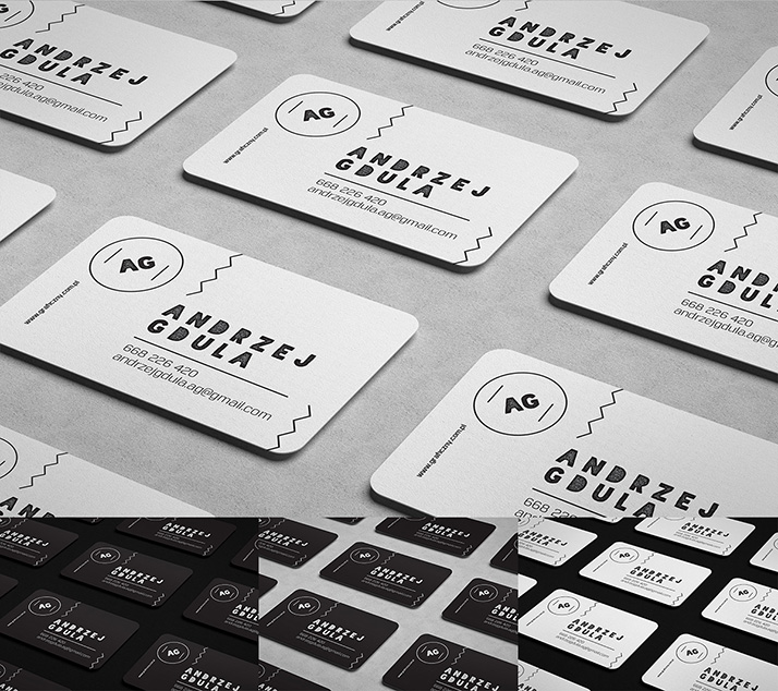 Rounded business cards mockup