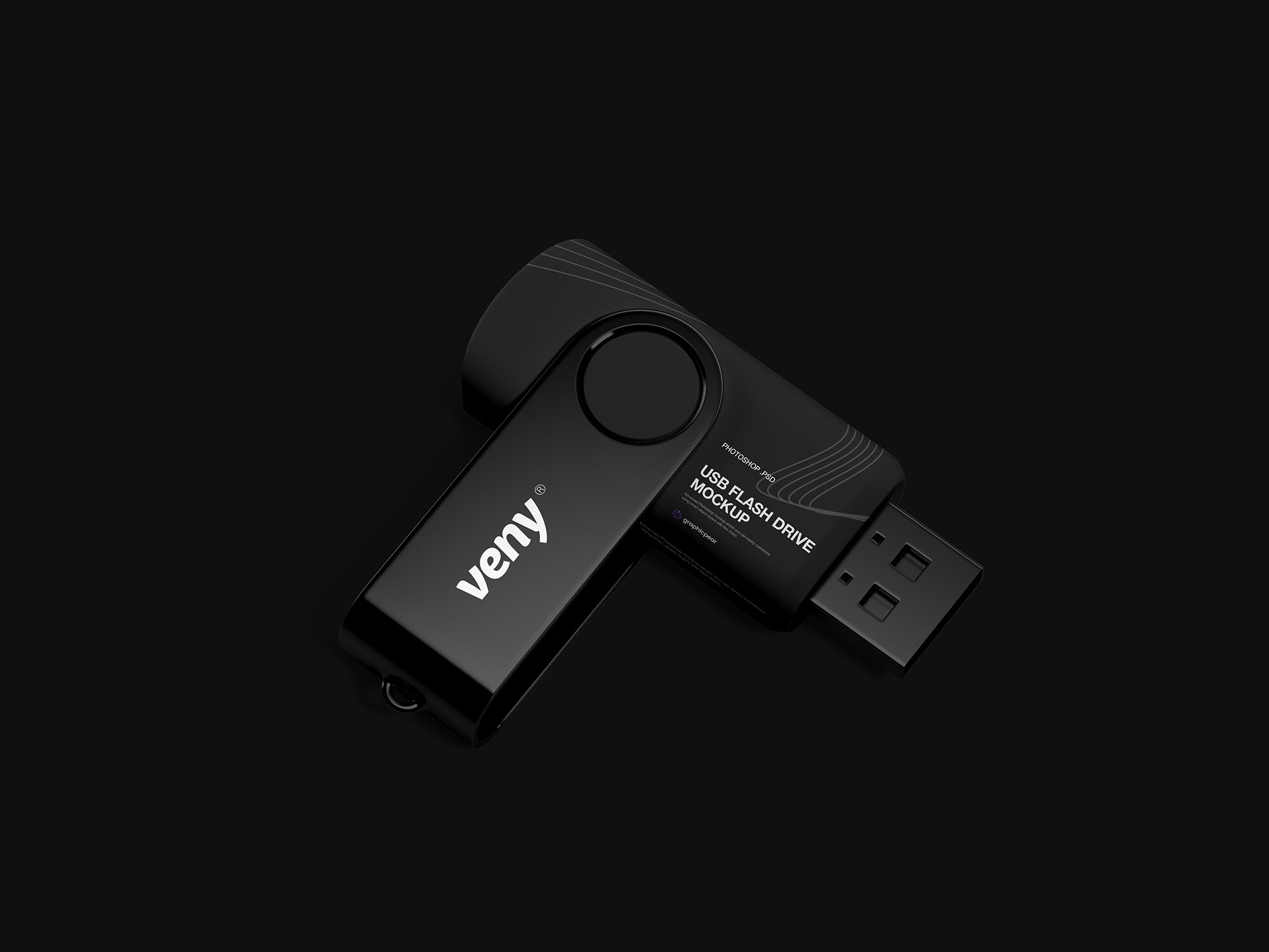Flash Drive Mockup Dark