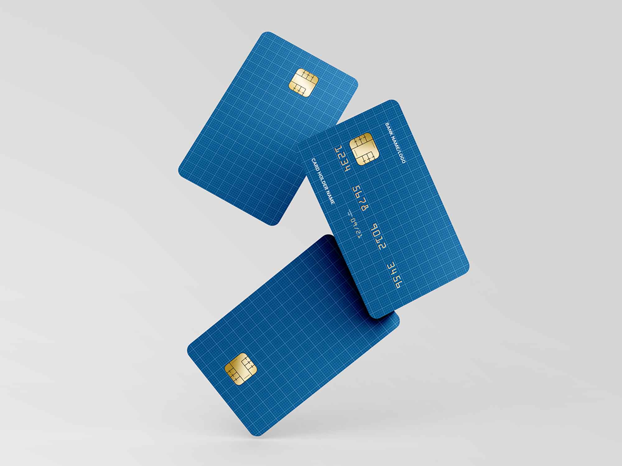 Floating Credit Cards Mockup 2
