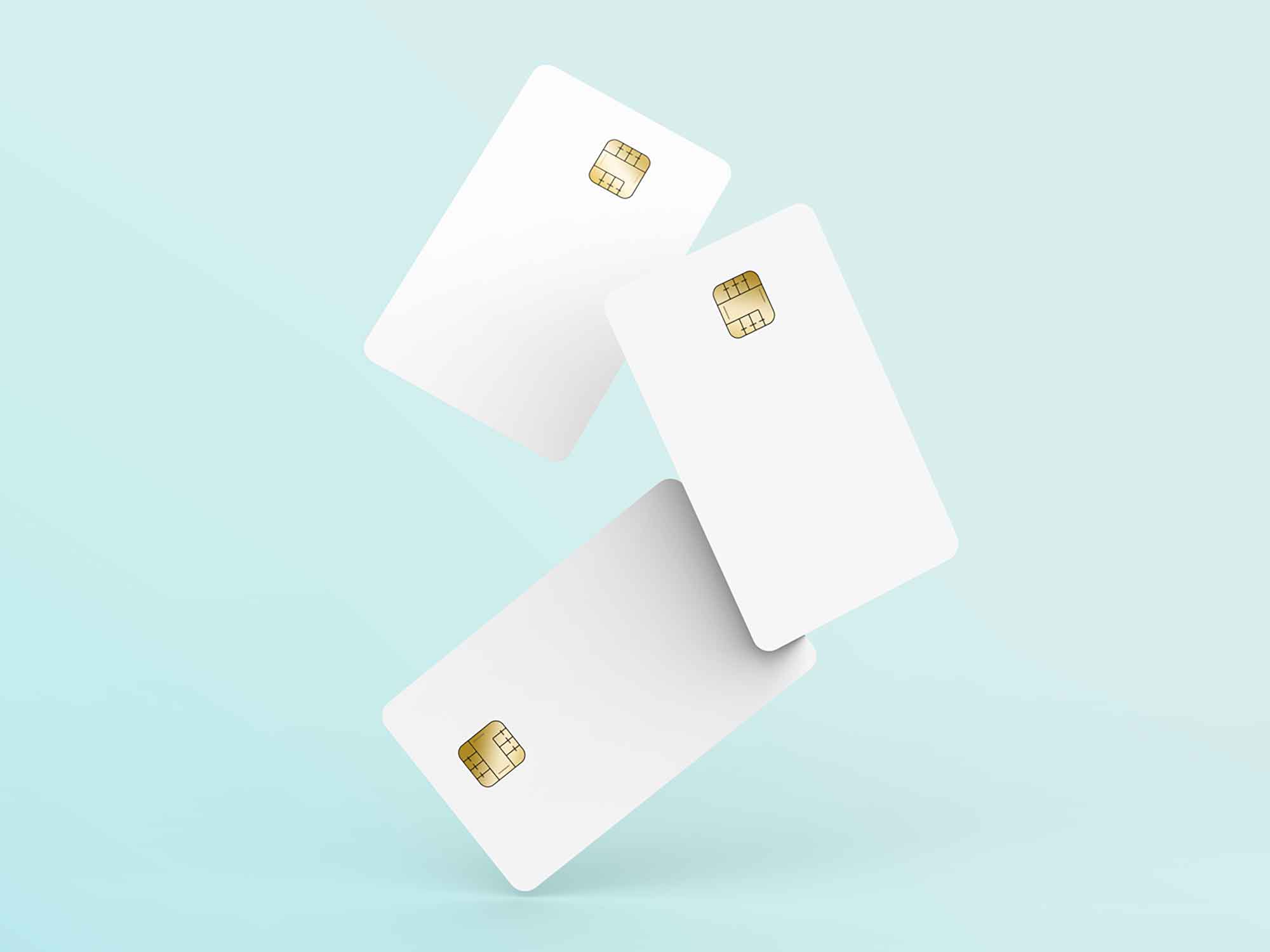 Floating Credit Cards Mockup 3