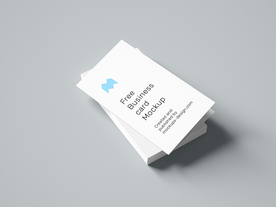 Free folded business card mockup