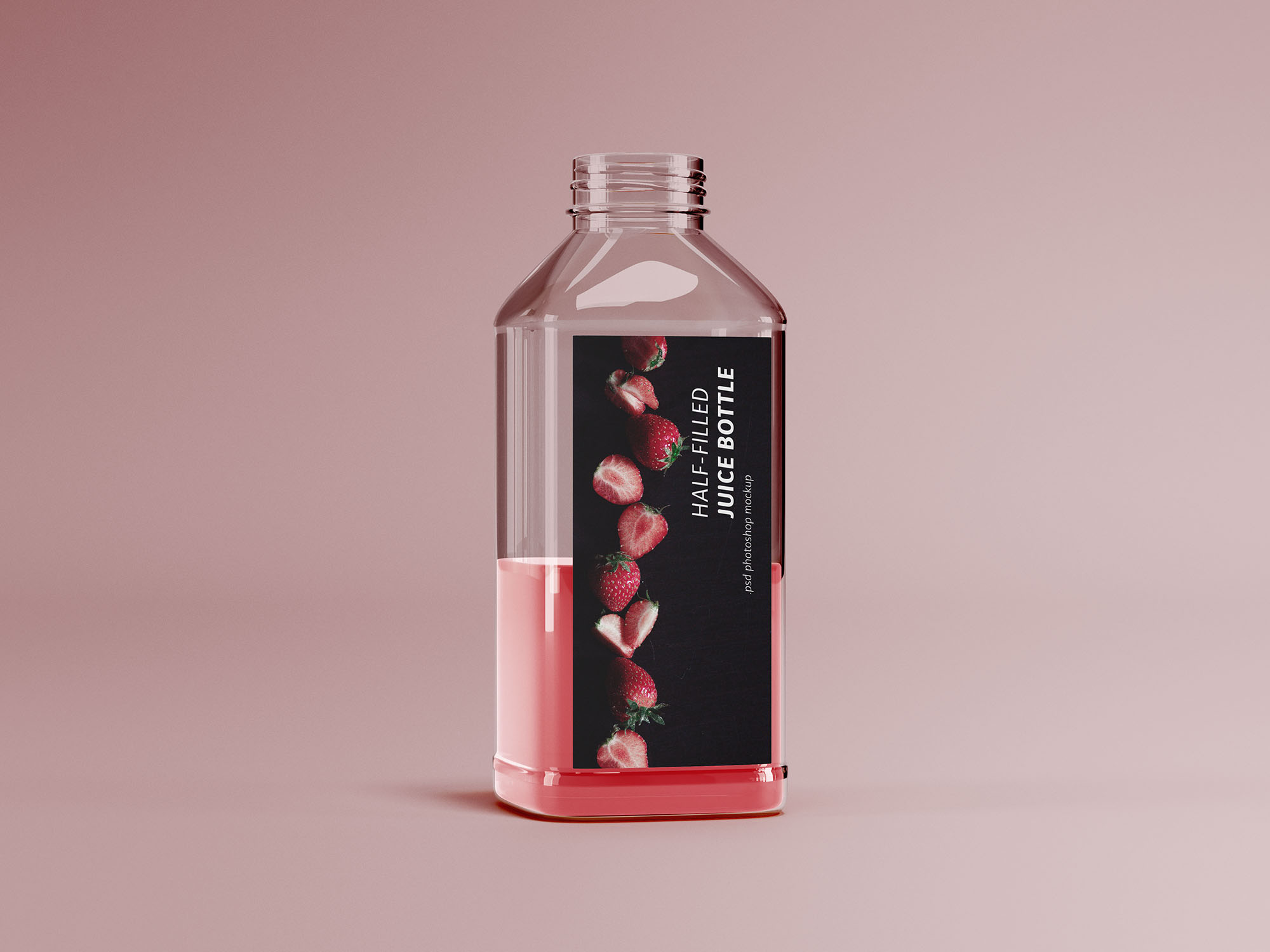 Half Filled Juice Bottle Mockup 2