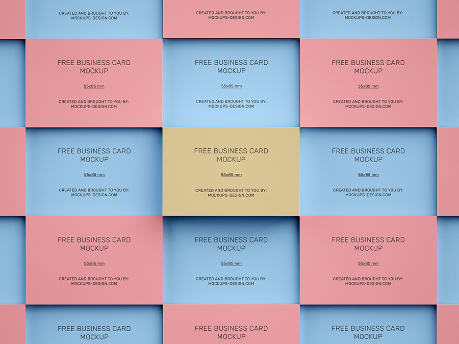 Free stacked business cards mockup