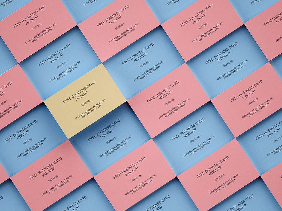 Free stacked business cards mockup