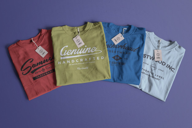 Color tshirt mockup Free Psd