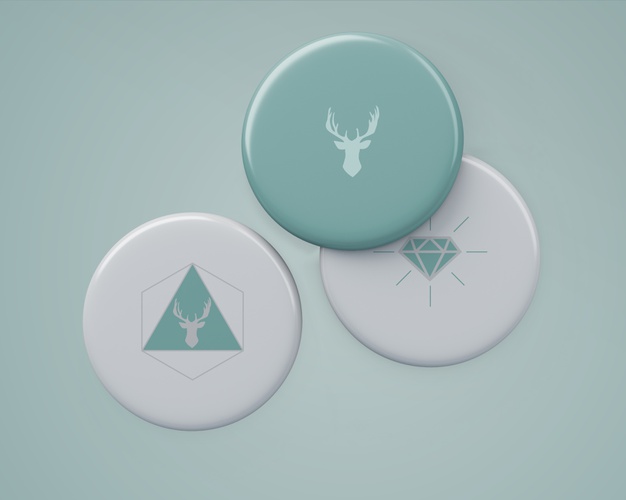 Elegant badge mockup for merchandising Free Psd