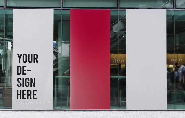 Free PSD 3 big roll up banners Mockup