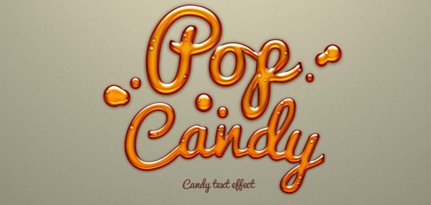 Free PSD Candy text effect Mockup