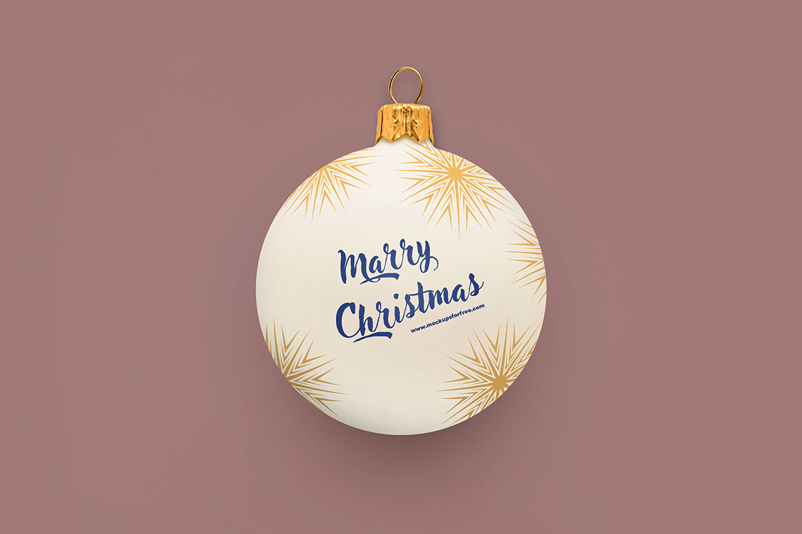 Free PSD Christmas Bauble Mockup