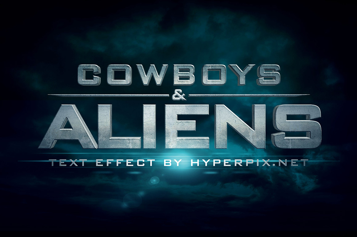 Free PSD Cinematic 3D text effect mockup