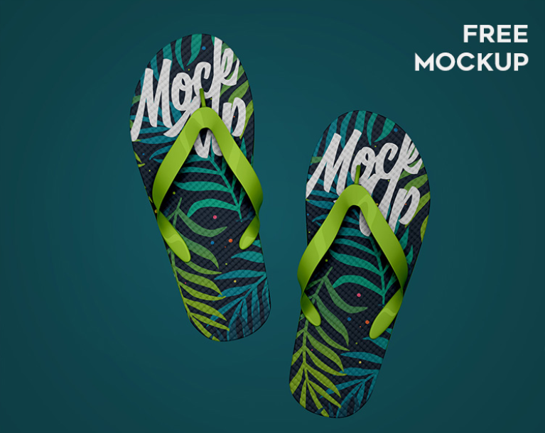 Free PSD Flip Flop Slippers mockup 2