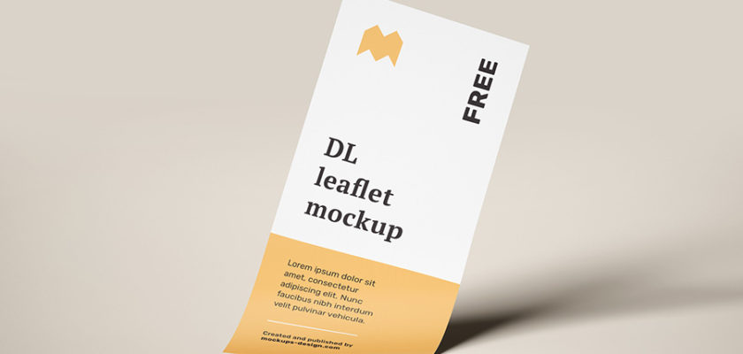 Free PSD flying leaflets mockup