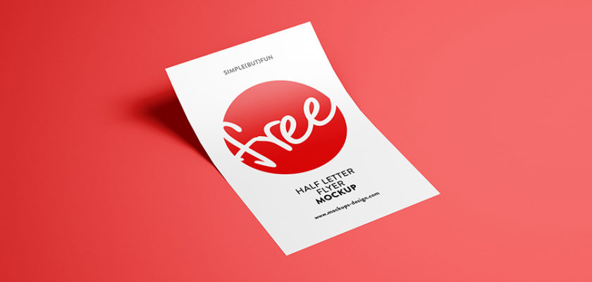 Free PSD half page flyer Mockup