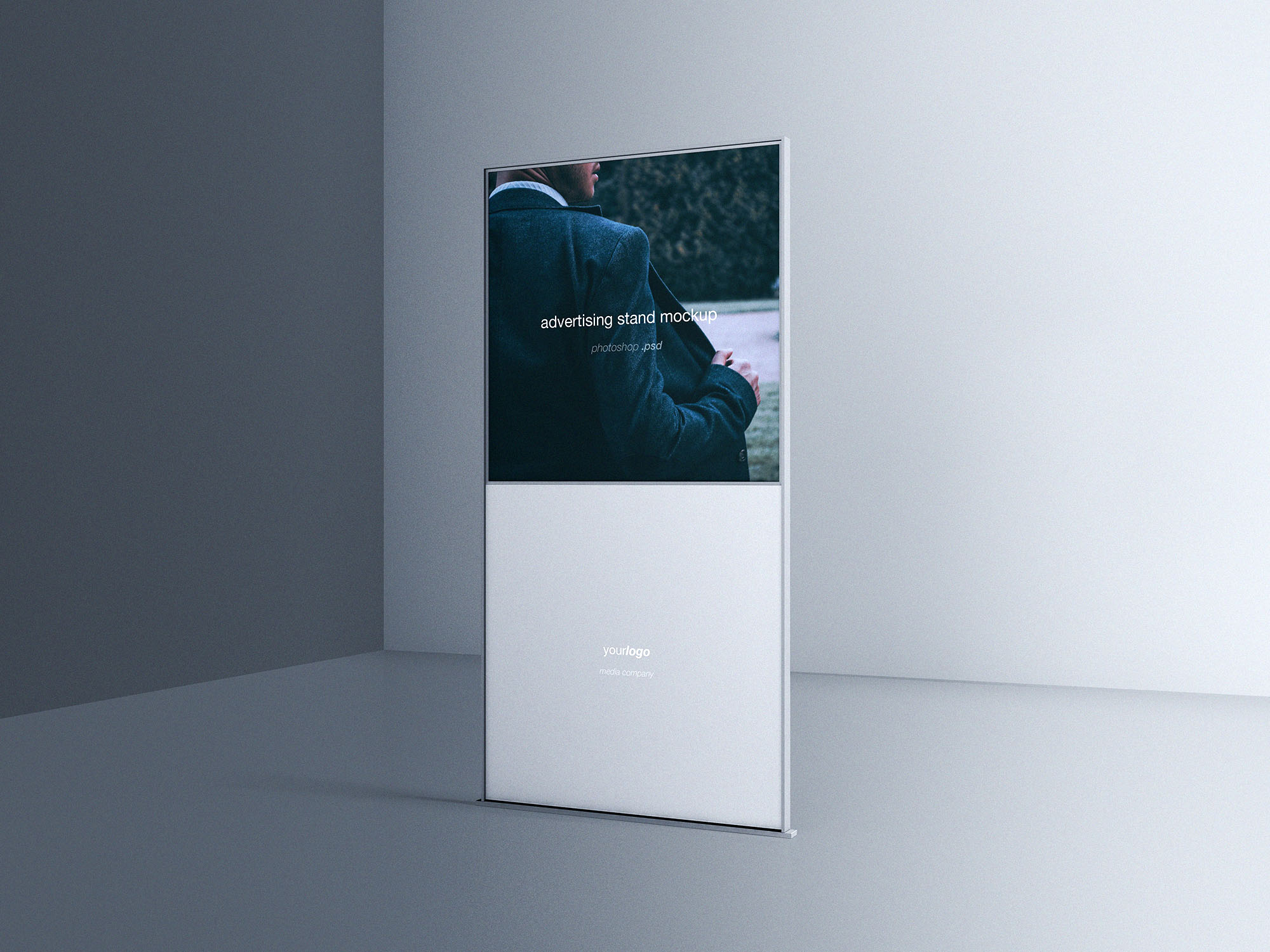 Free PSD Indoor Advertising sStand Mockup