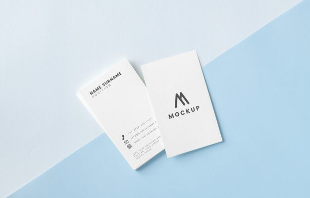 Free PSD light business card Mockup