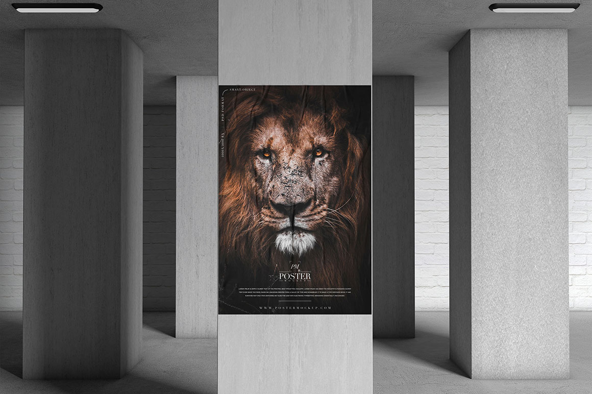 Free PSD Metro Poster Mockup