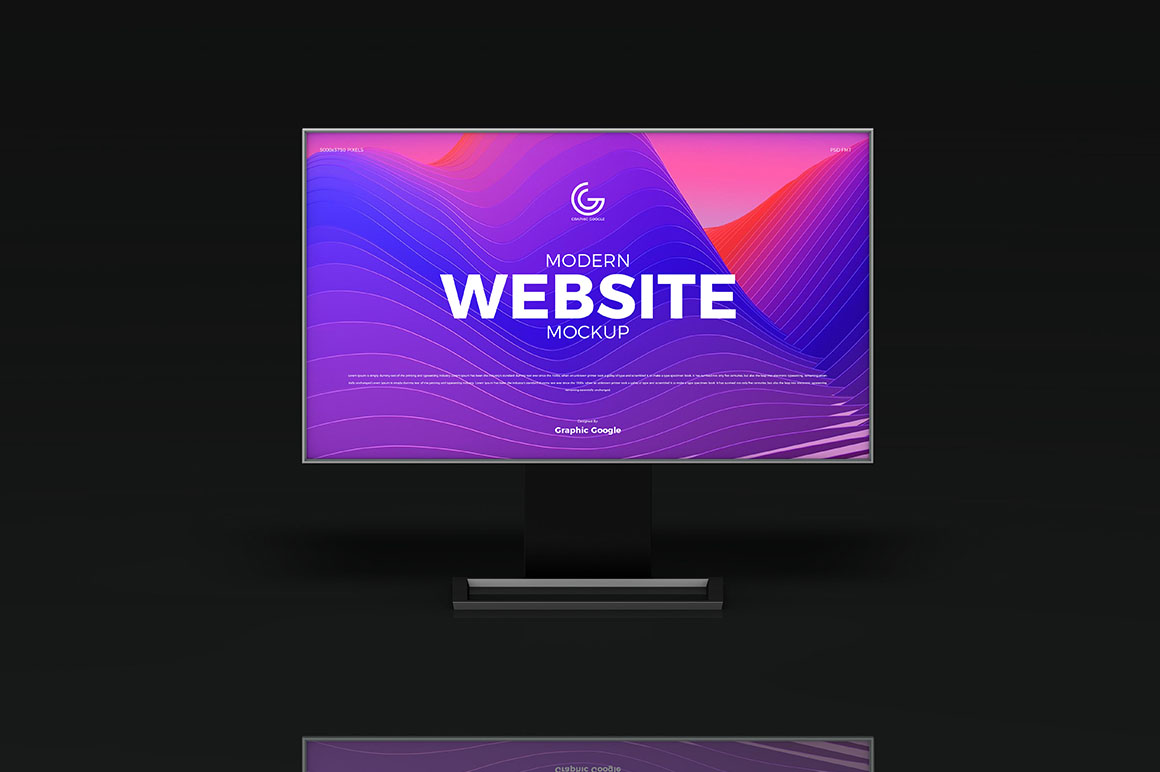 Free PSD Modern Website Computer Screen Mockup