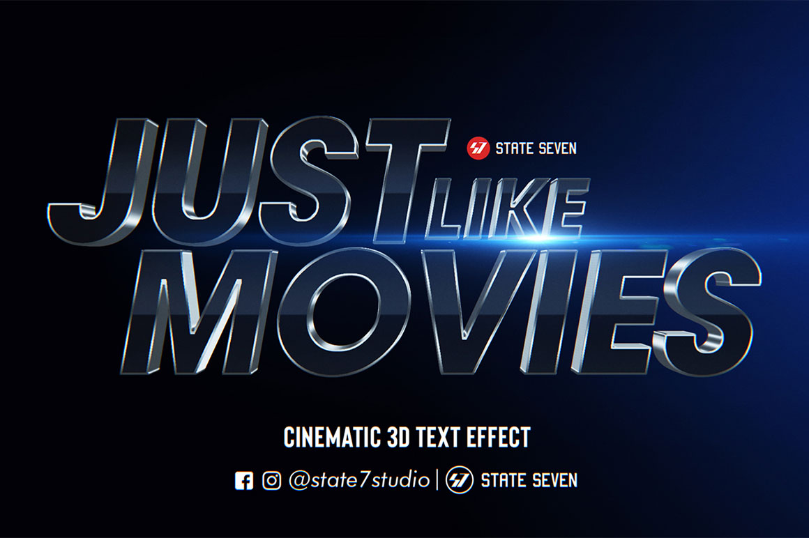 Free PSD Movie Cinematic Text Effect Mockup