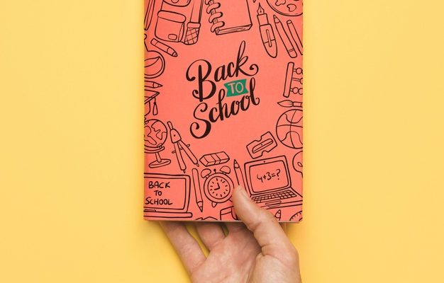 Free PSD top view notebook Mockup