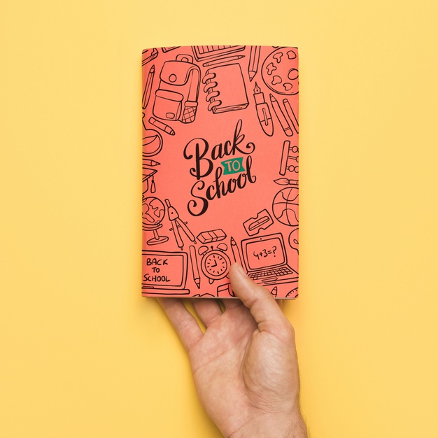 Top view back to school with notebook Free Psd