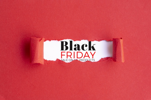 Black friday concept with red background Free Psd