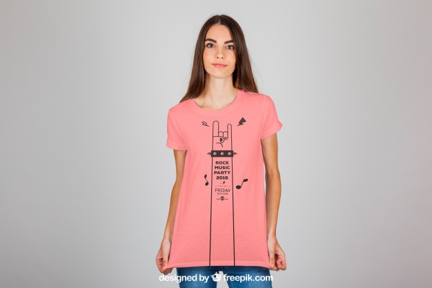 Female t shirt fashion concept Free Psd