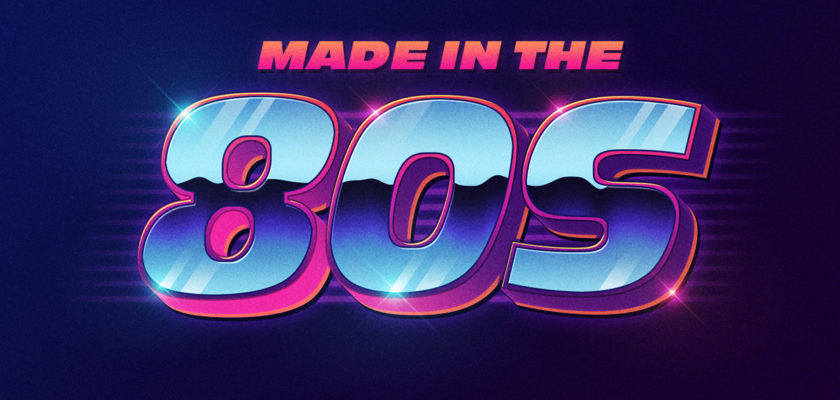 Free PSD 80s style text Mockup