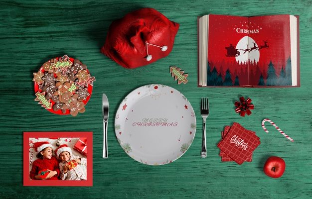 Free PSD Christmas scene Mockup