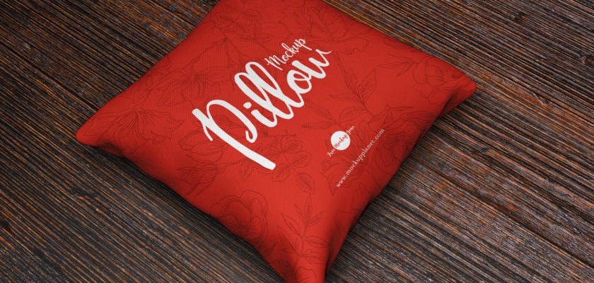 Free PSD square pillow Mockup
